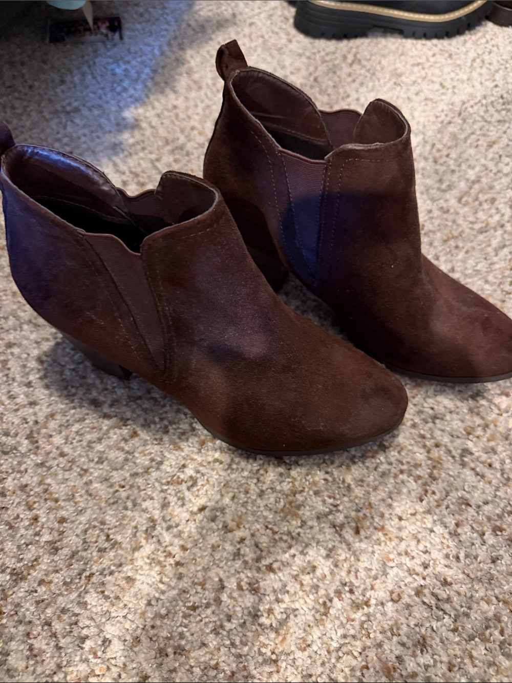 Nature Breeze Dark Brown Suede Ankle Booties